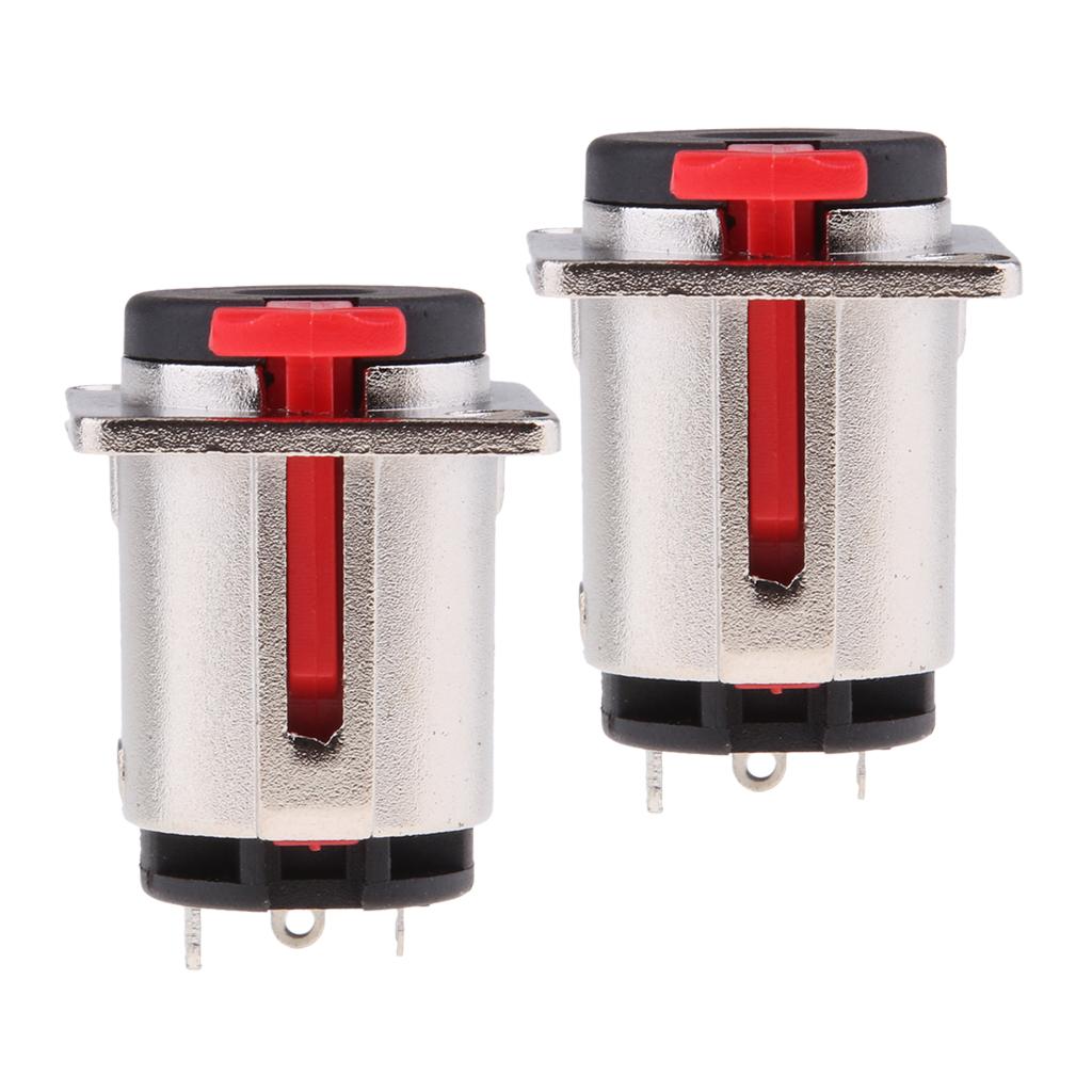 2 Pieces 6.35mm Female TRS 1/4 Socket Jack Panel Mount Mic Audio Connector"