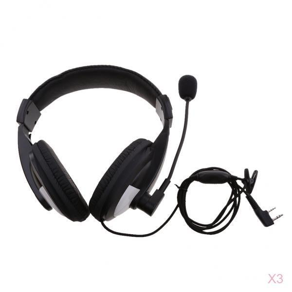 2 Pin Noise Cancelling Overhead Earpiece Headset w/ Mic for Two Way Radio