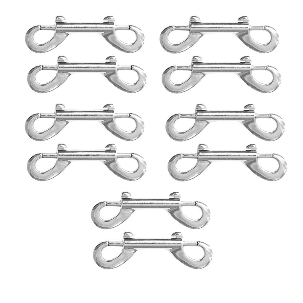10pcs Double Ended Snap Hook Metal Snaps Hooks Clip Snap Key Holder Security
