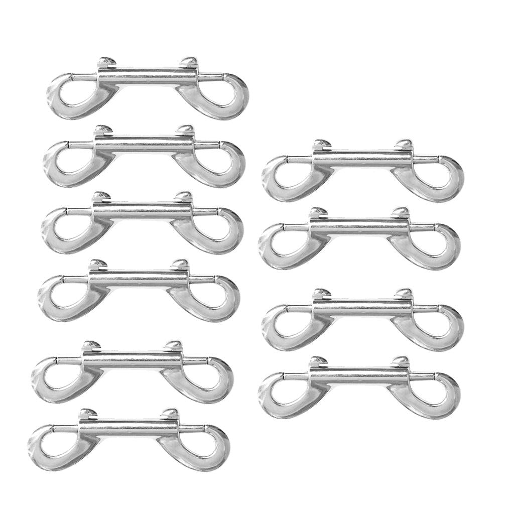10pcs Double Ended Snap Hook Metal Snaps Hooks Clip Snap Key Holder Security