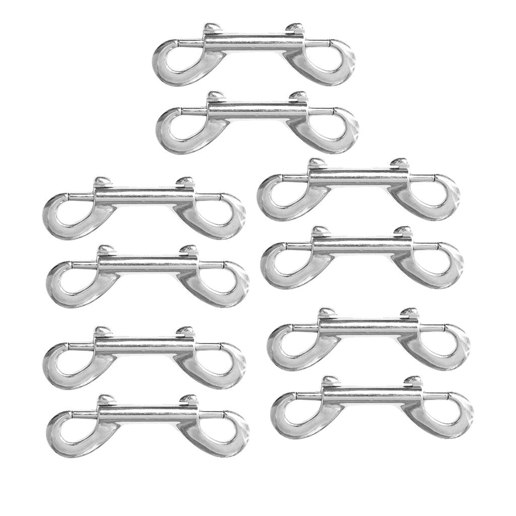 10pcs Double Ended Snap Hook Metal Snaps Hooks Clip Snap Key Holder Security