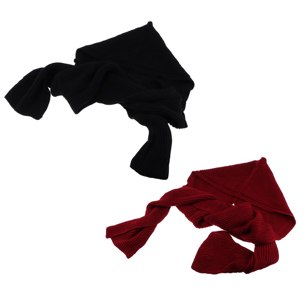 2pcs Parent-child Winter Knit Hooded Scarf Headscarf Neck Warmer Hoodie Hat