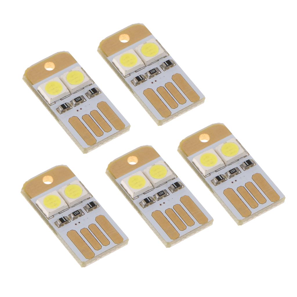 5pcs Mini USB LED Light Portable Keychain Lamp USB Touch Light Pure White