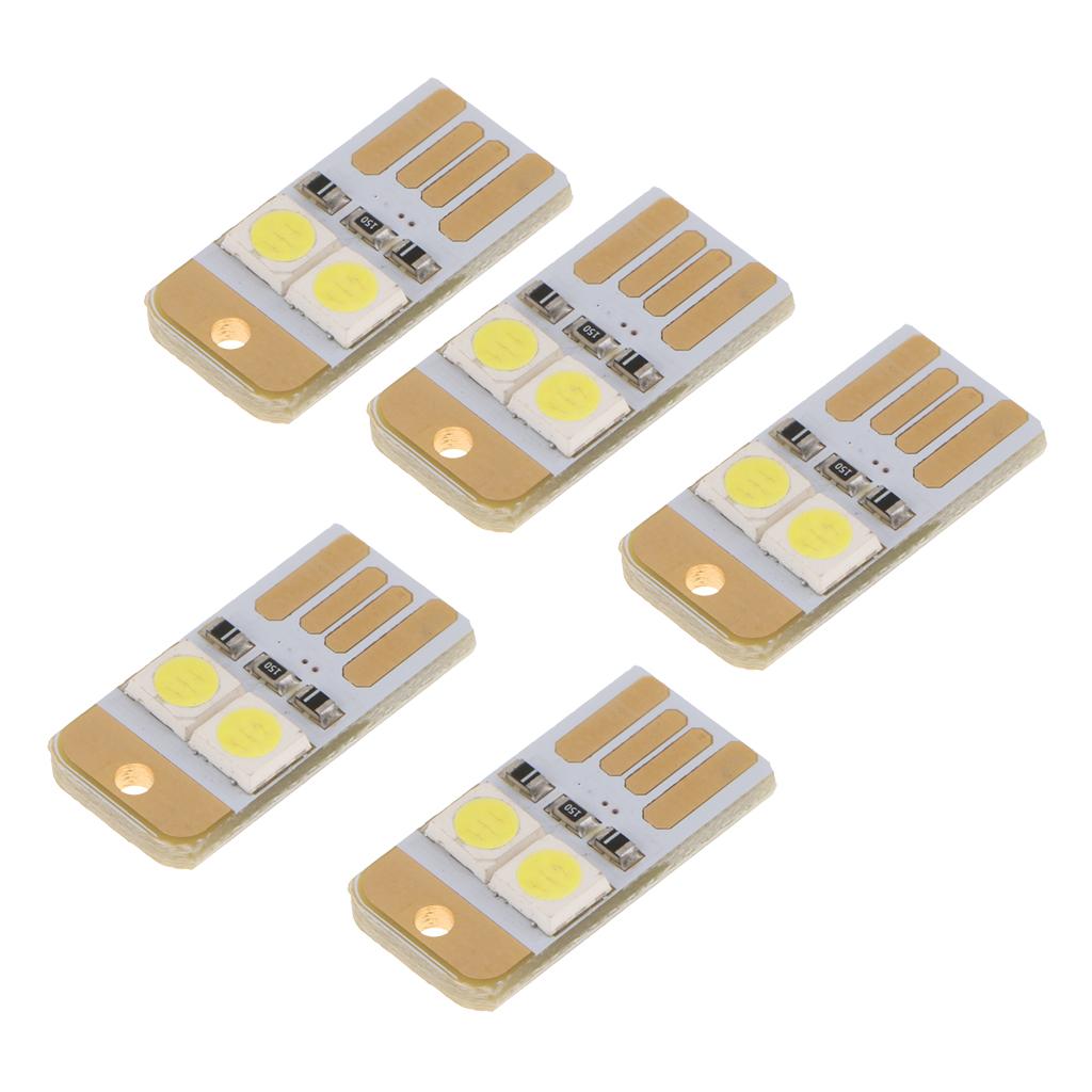 5pcs Mini USB LED Light Portable Keychain Lamp USB Touch Light Pure White