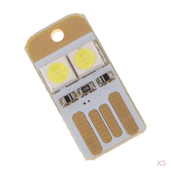 5pcs Mini USB LED Light Portable Keychain Lamp USB Touch Light Pure White