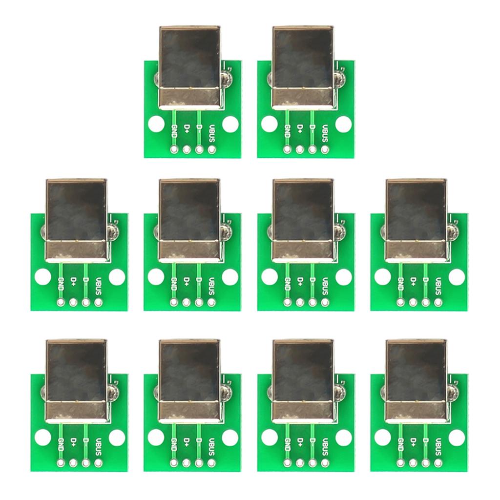 10 Pcs USB Type B Female Breakout Board to DIP Converter Connector Adapter