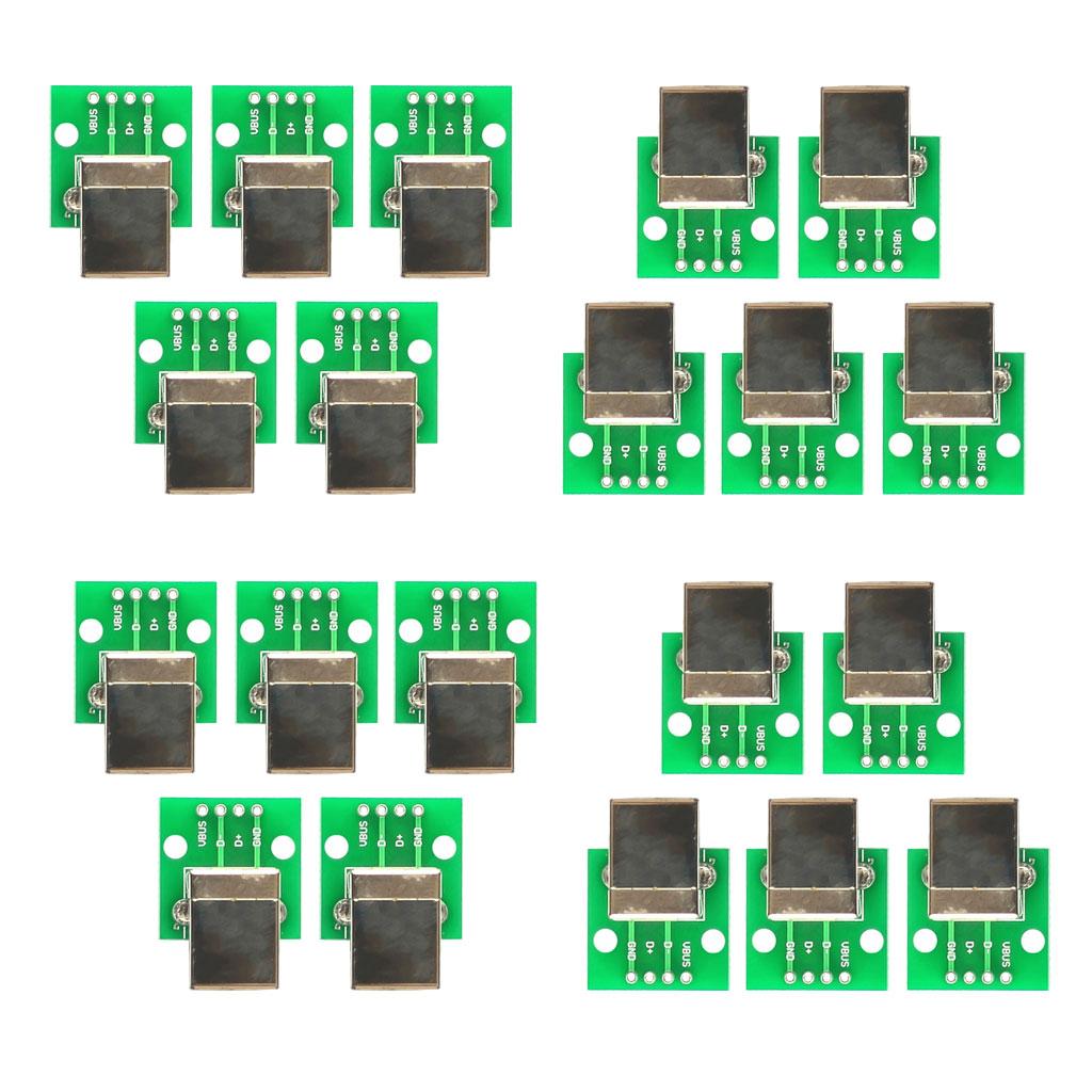 20Pcs USB Type B Female Breakout Board to DIP Converter Connector Adapter