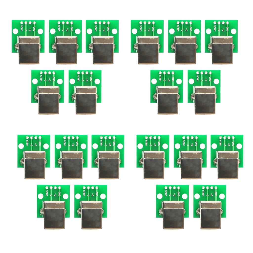 20Pcs USB Type B Female Breakout Board to DIP Converter Connector Adapter