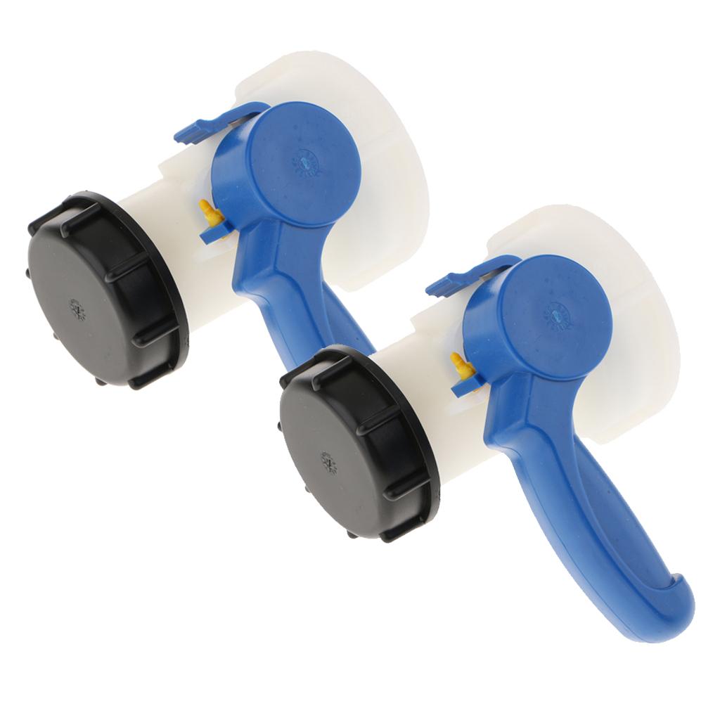 2pc 1000L IBC Tank Butterfly Valve Tap Water Adapter 62mm
