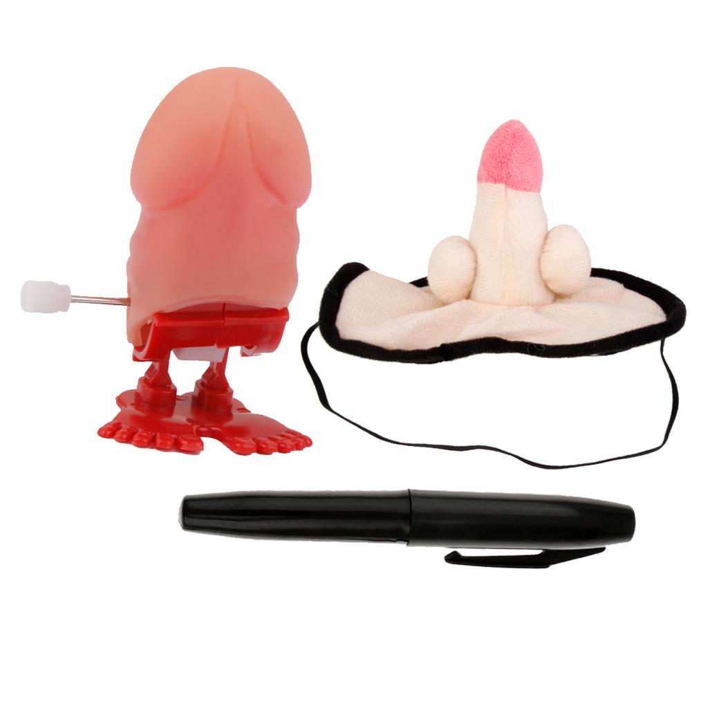 3 Pieces Willy Jumping Jolly Pecker Willy Pen Eye Mask Hen Party Supplier