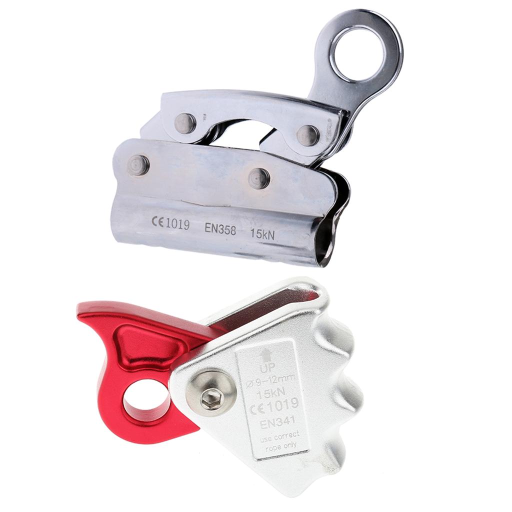 2pcs Rock Climbing Mountaineering Rope Grab Protecta Safety Equipment 15KN