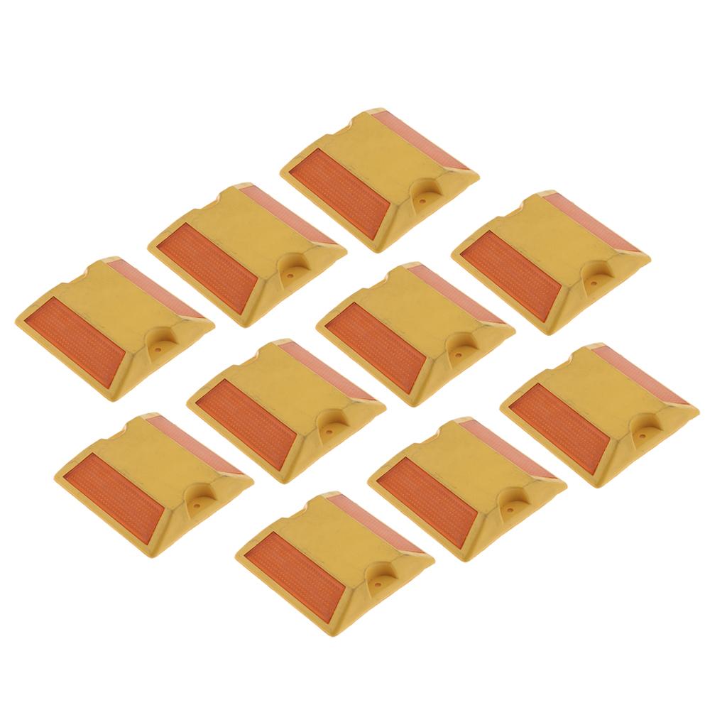 10Pcs Commercial Reflective Road Pavement Marker Reflective Road Sign Yellow