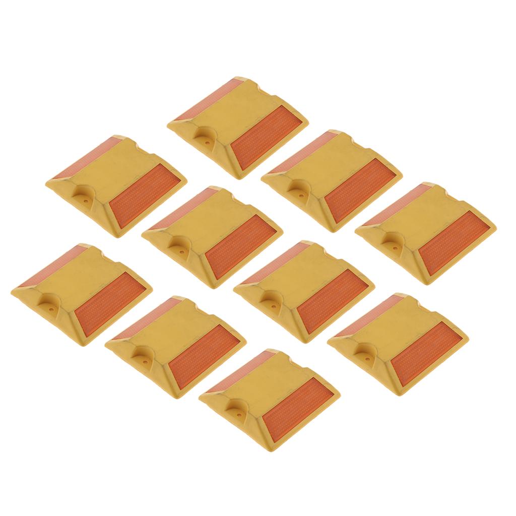 10Pcs Commercial Reflective Road Pavement Marker Reflective Road Sign Yellow