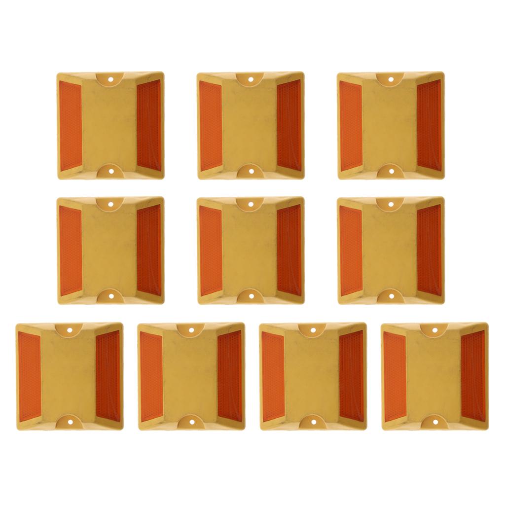 10Pcs Commercial Reflective Road Pavement Marker Reflective Road Sign Yellow