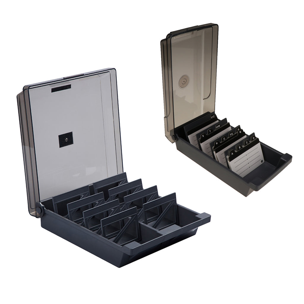 2 Sizes Business Card Holder Box Card Storage Box Organizer Large Capacity