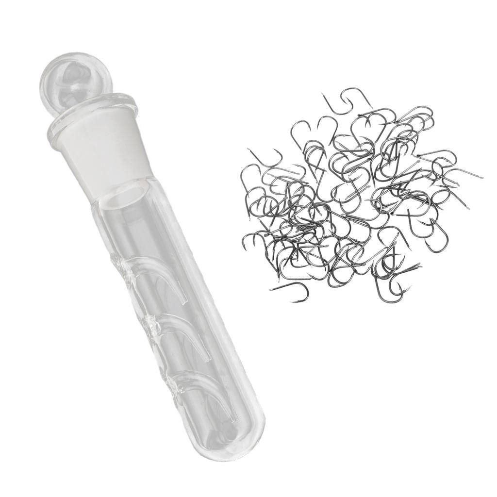 1 Pcs Planaria Trap Worm Catch Pen Shrimp Catcher and 70 Pcs Fishing Hook