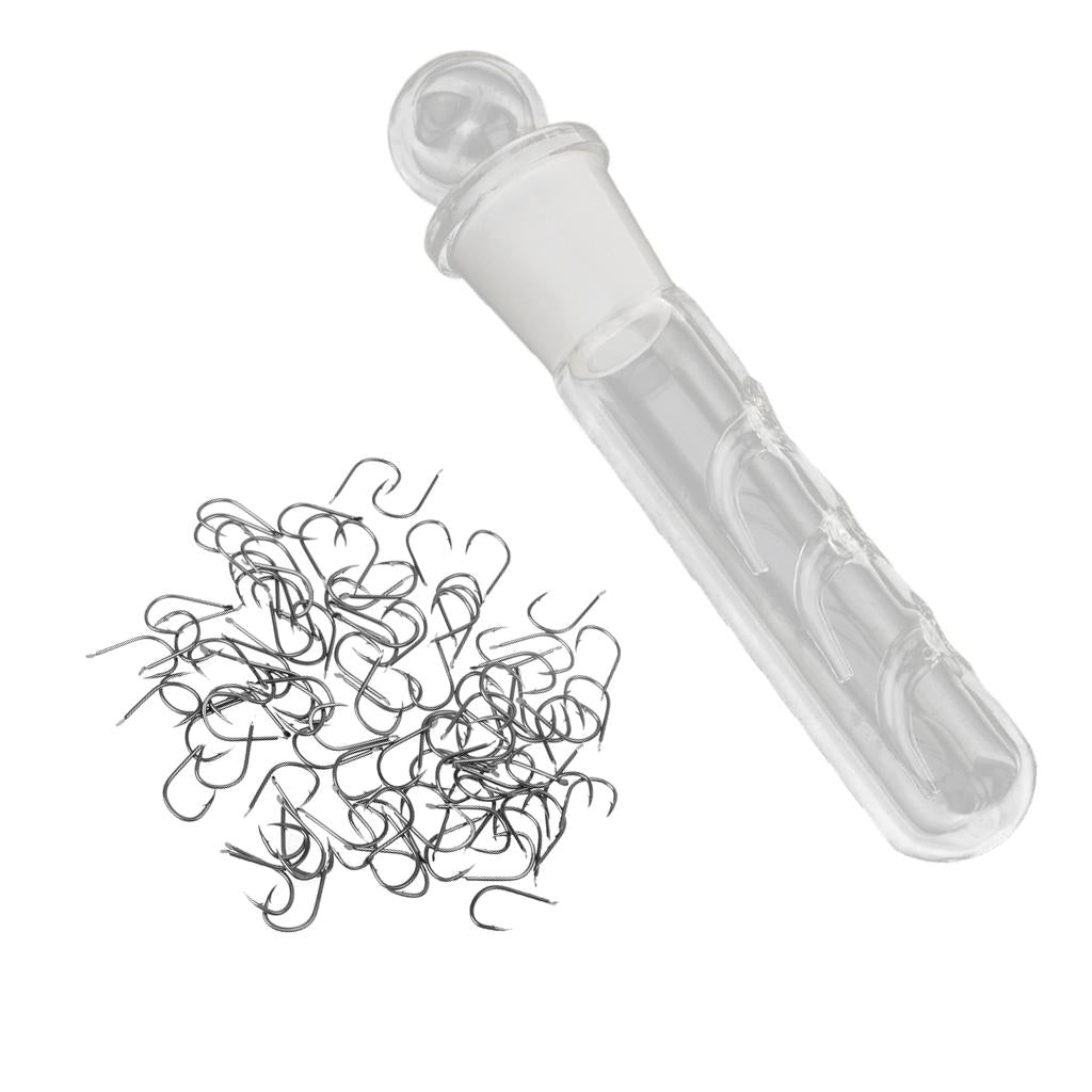 1 Pcs Planaria Trap Worm Catch Pen Shrimp Catcher and 70 Pcs Fishing Hook