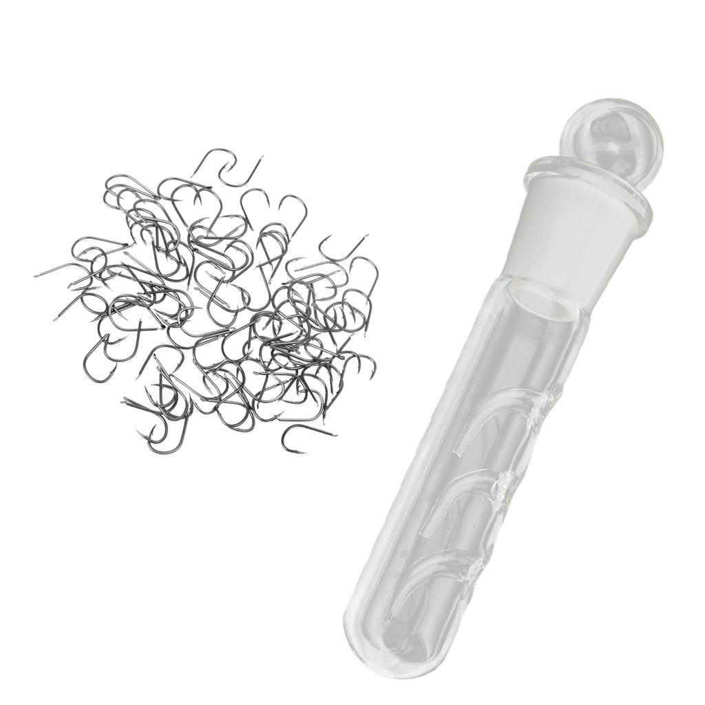 1 Pcs Planaria Trap Worm Catch Pen Shrimp Catcher and 70 Pcs Fishing Hook