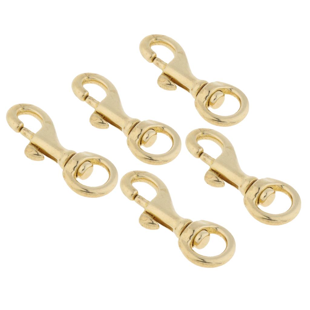 5 Pieces Brass Swivel Trigger Clip Lobster Clasp Keychain Snap Hook 45X10mm