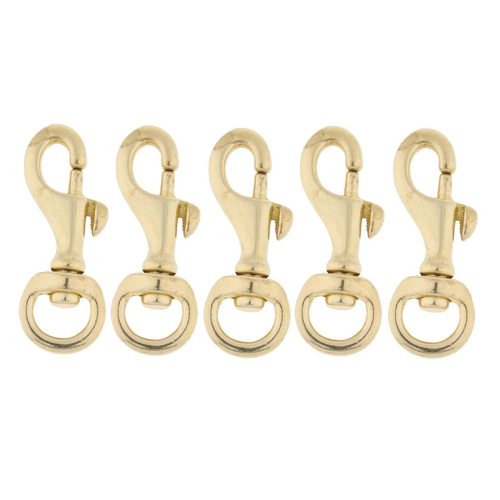 5 Pieces Brass Swivel Trigger Clip Lobster Clasp Keychain Snap Hook 45X10mm