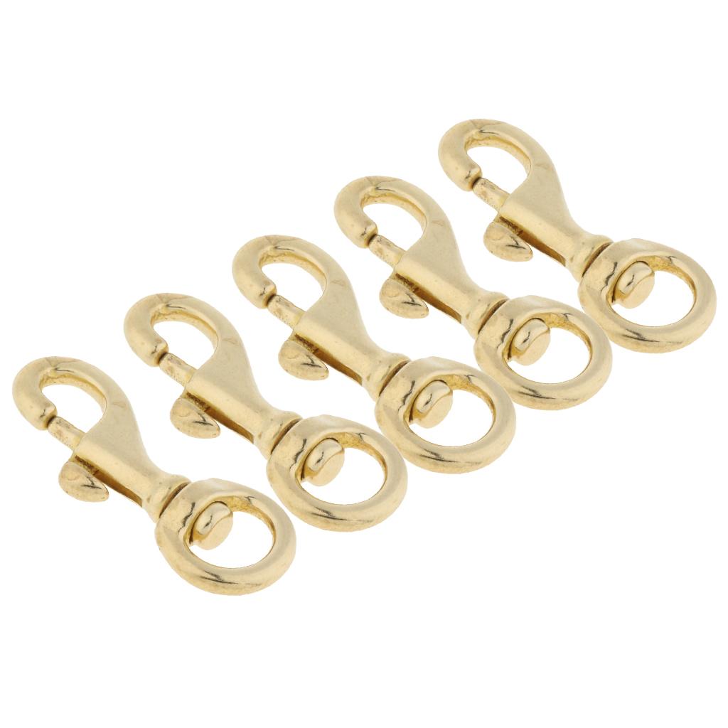 5 Pieces Brass Swivel Trigger Clip Lobster Clasp Keychain Snap Hook 45X10mm