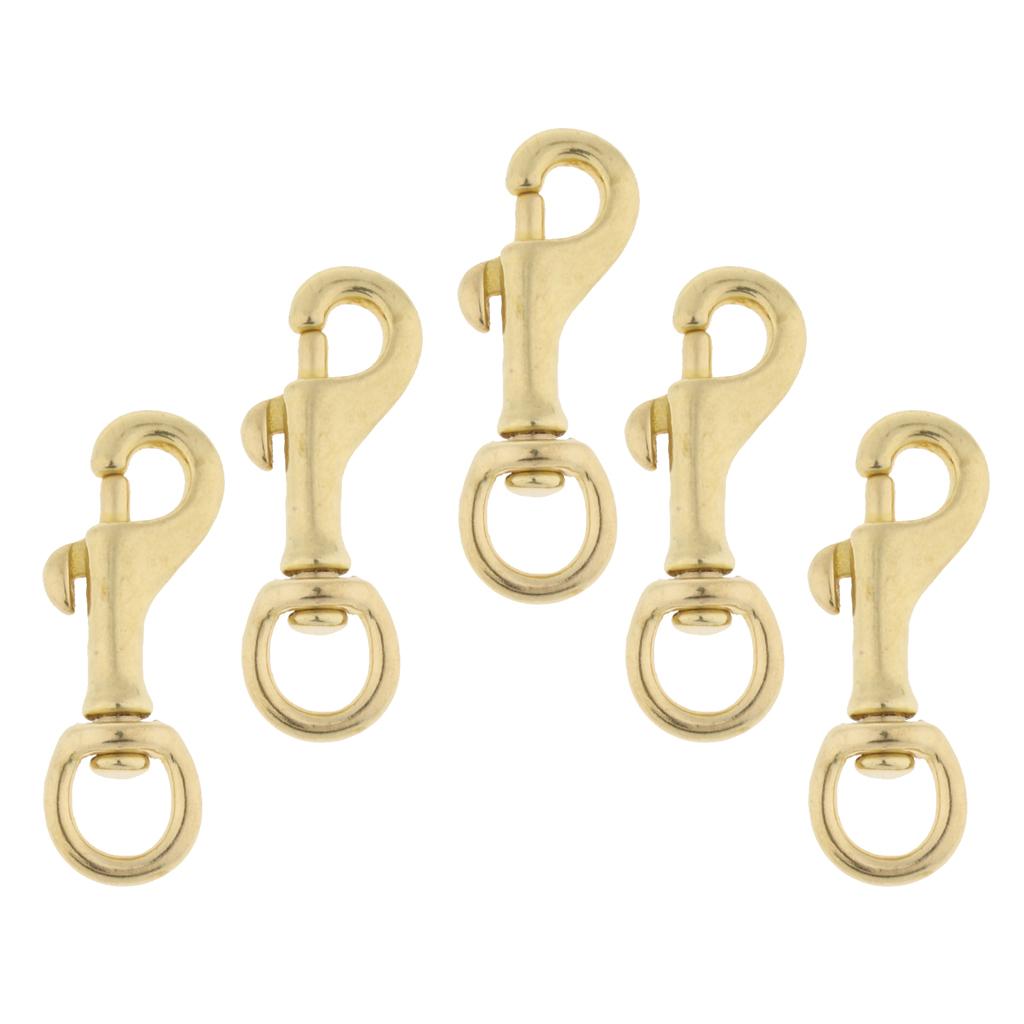 5 Pieces Brass Swivel Trigger Clip Lobster Clasp Keychain Snap Hook 55x11mm
