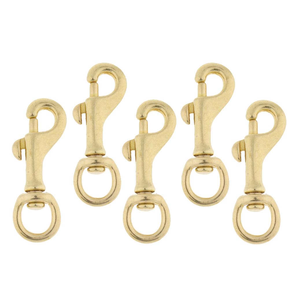 5 Pieces Brass Swivel Trigger Clip Lobster Clasp Keychain Snap Hook 57x13mm