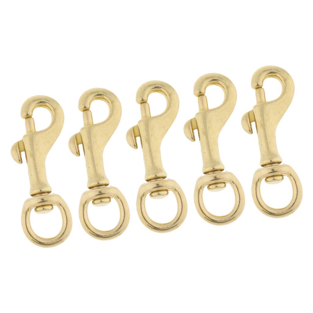 5 Pieces Brass Swivel Trigger Clip Lobster Clasp Keychain Snap Hook 57x13mm