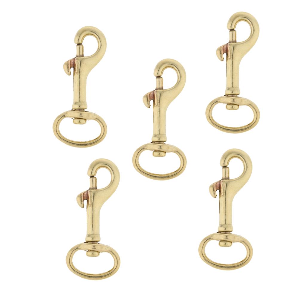 5 Pieces Brass Swivel Trigger Clip Lobster Clasp Keychain Snap Hook 60x20mm