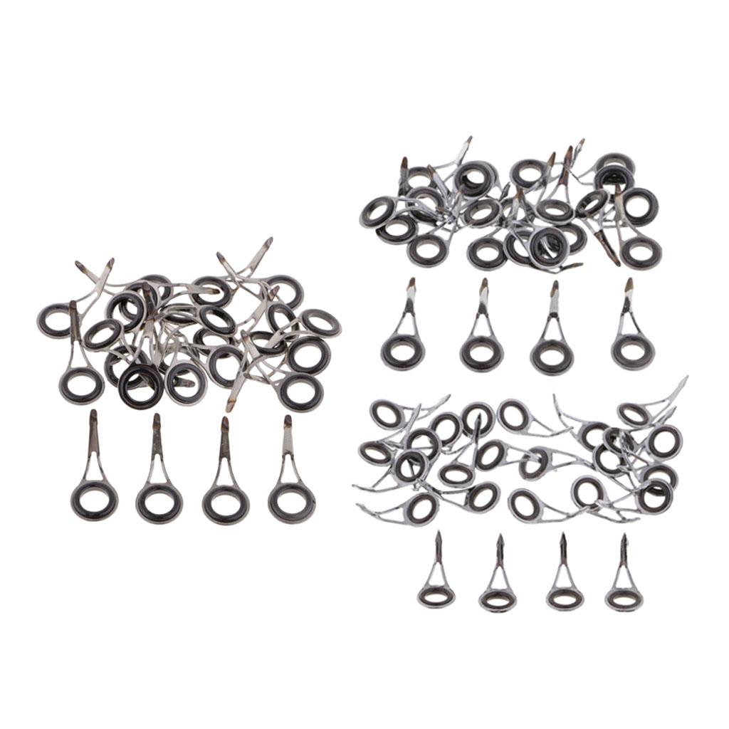 75pcs Single Leg Fishing Rod Guides Eye Ring DIY Rod Repair Kit