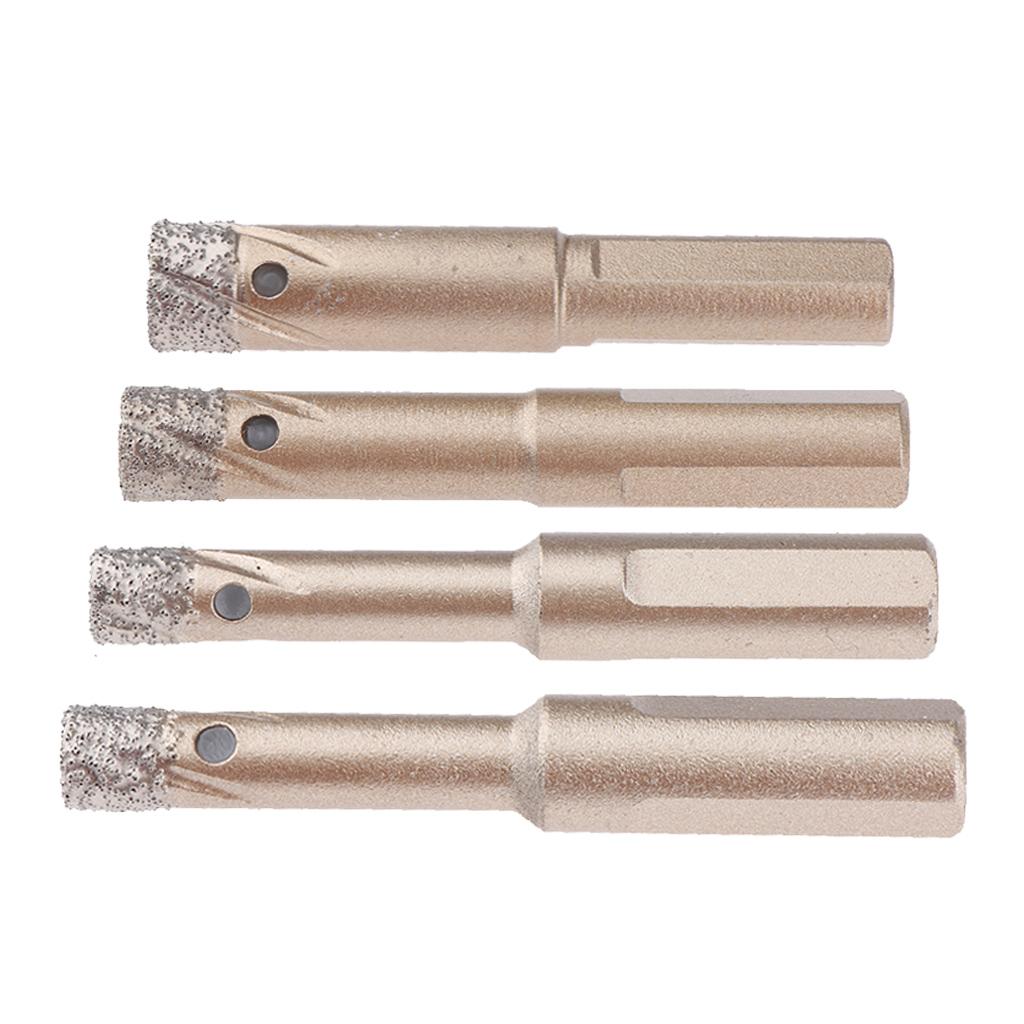 4x Diamond Holesaw Tile Glass Slate Porcelain Marble Drill Bits Tools 6-12mm