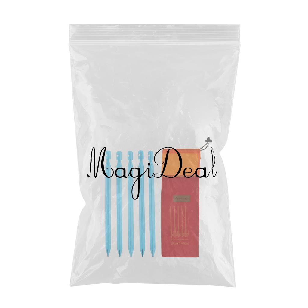 5pcs 23cm Aluminum Blue Camping Tent Nails with Tent Pegs Nails Storage Bag
