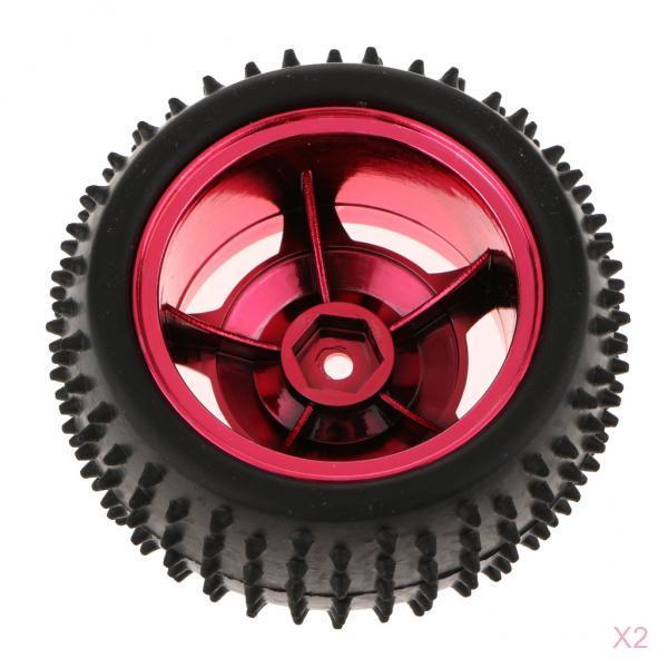 2Pcs Small Smart Car Model Robot Rubber Tire Wheel 85x38mm for Red