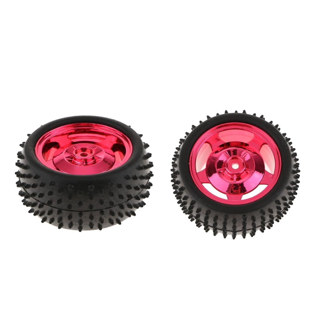 2Pcs Small Smart Car Model Robot Rubber Tire Wheel 85x38mm for Red