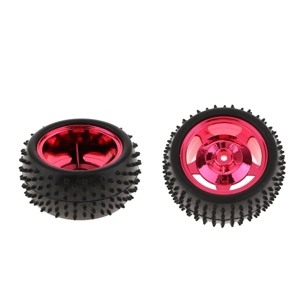 2Pcs Small Smart Car Model Robot Rubber Tire Wheel 85x38mm for Red