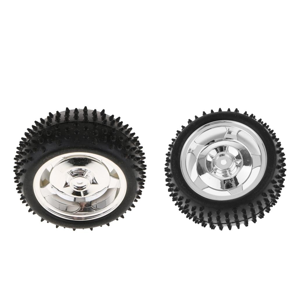 2Pcs Small Smart Car Model Robot Rubber Tire Wheel 85x38mm for