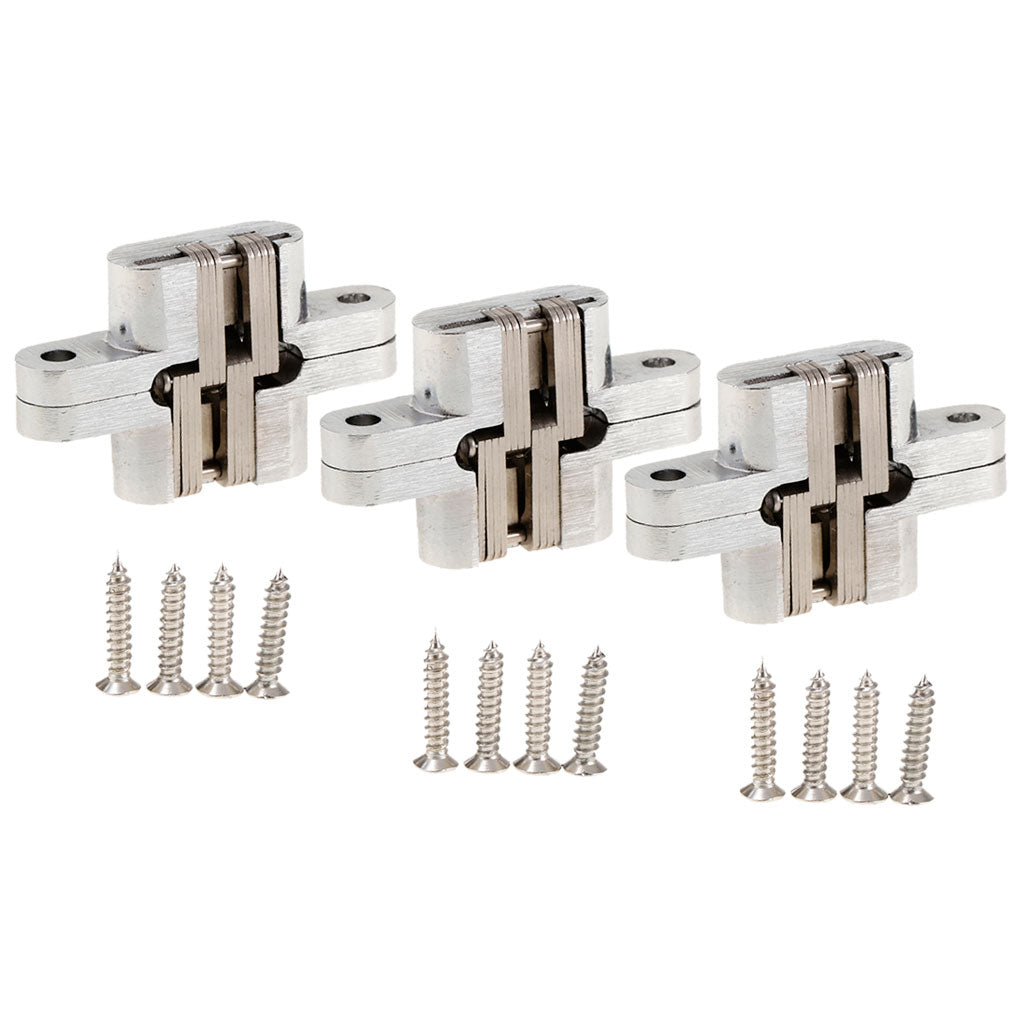 3 Heavy Duty Cross Hinge Invisible Folding Door Worktop Furniture Hinges