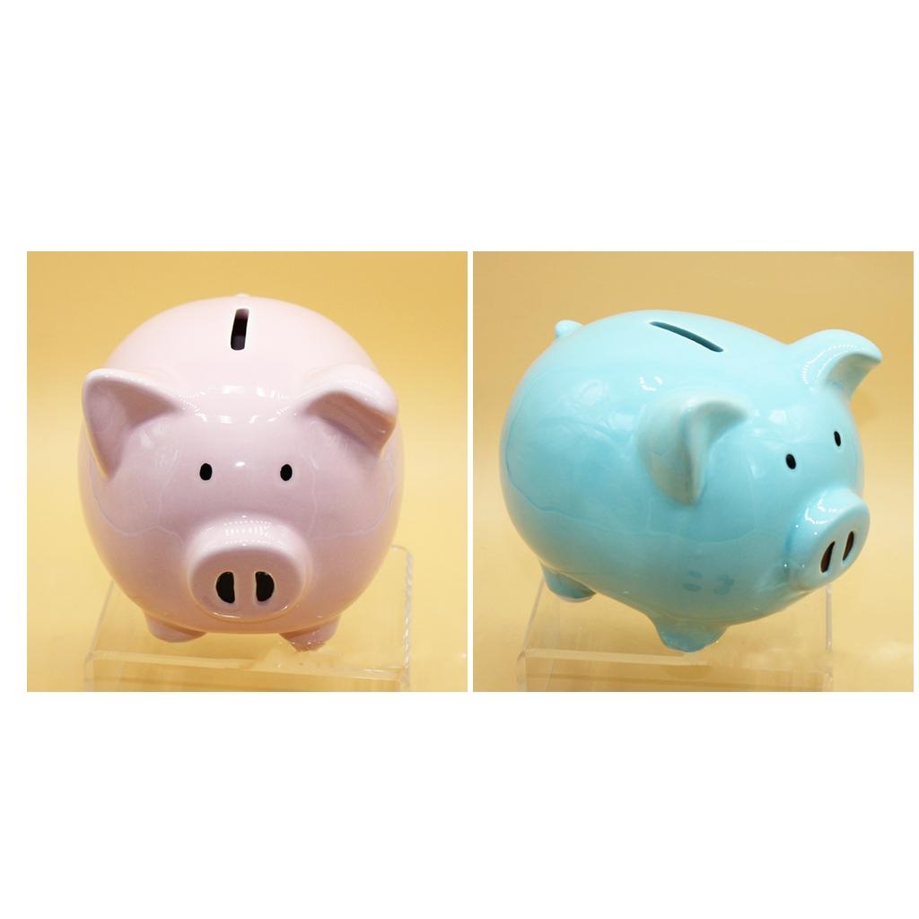 2Pcs Baby Ceramic Piggy Bank Coin Money Cash Collectible Saving Box Pig