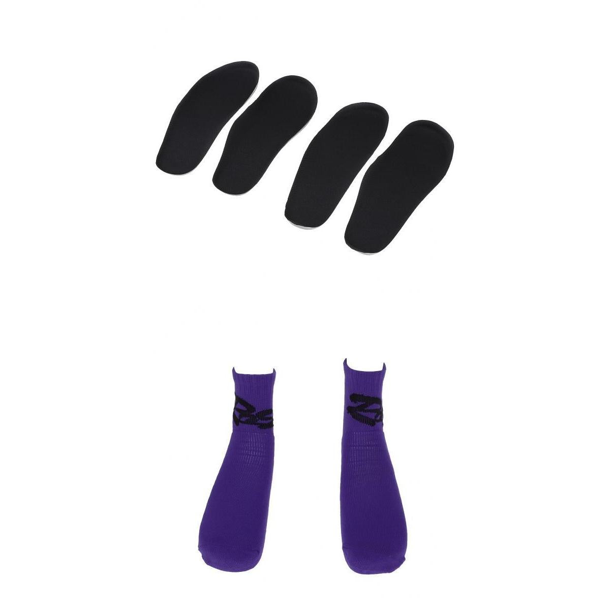 2 Pairs Child Skating Cotton Warm Socks Stockings + Skates Insoles Purple M