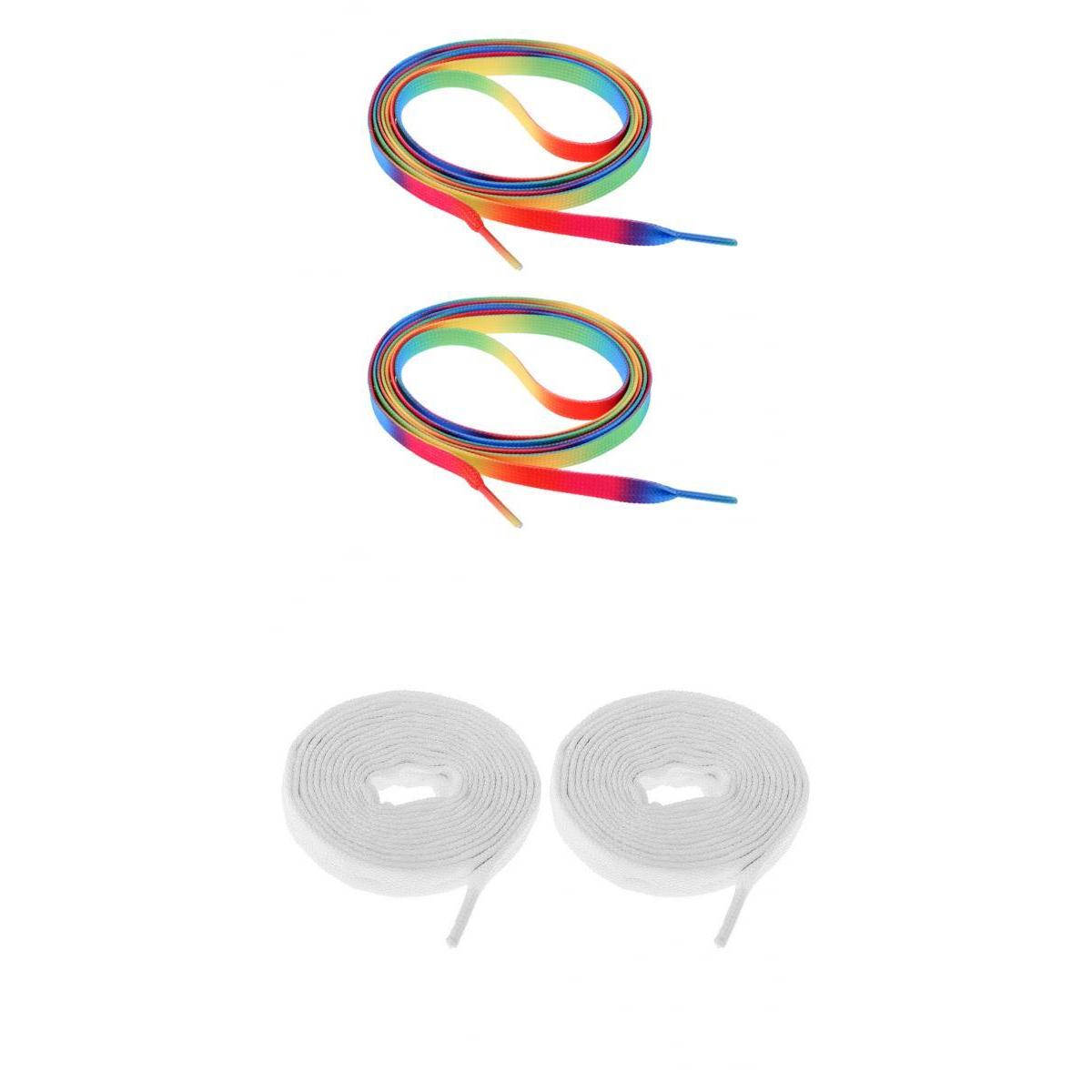 2 Pairs Roller Inline Skate Shoelaces Skates Strings Shoe Laces 180cm White