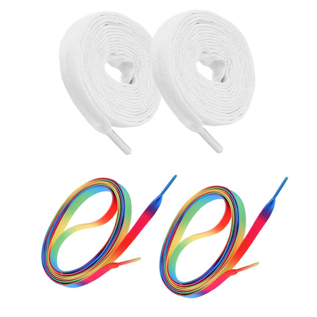 2 Pairs Roller Inline Skate Shoelaces Skates Strings Shoe Laces 180cm White