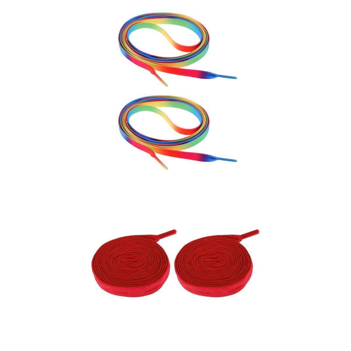 2 Pairs Roller Inline Skate Shoelaces Skates Strings Shoe Laces 180cm Red