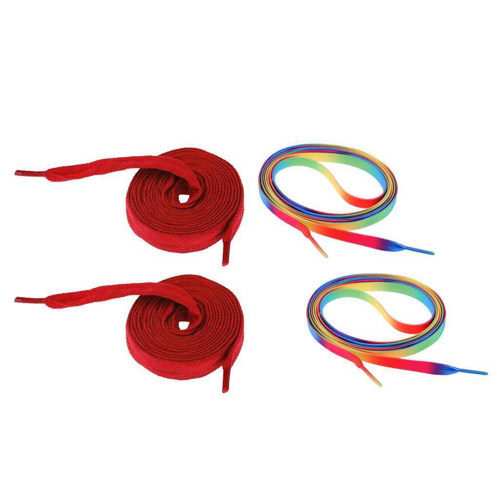 2 Pairs Roller Inline Skate Shoelaces Skates Strings Shoe Laces 180cm Red