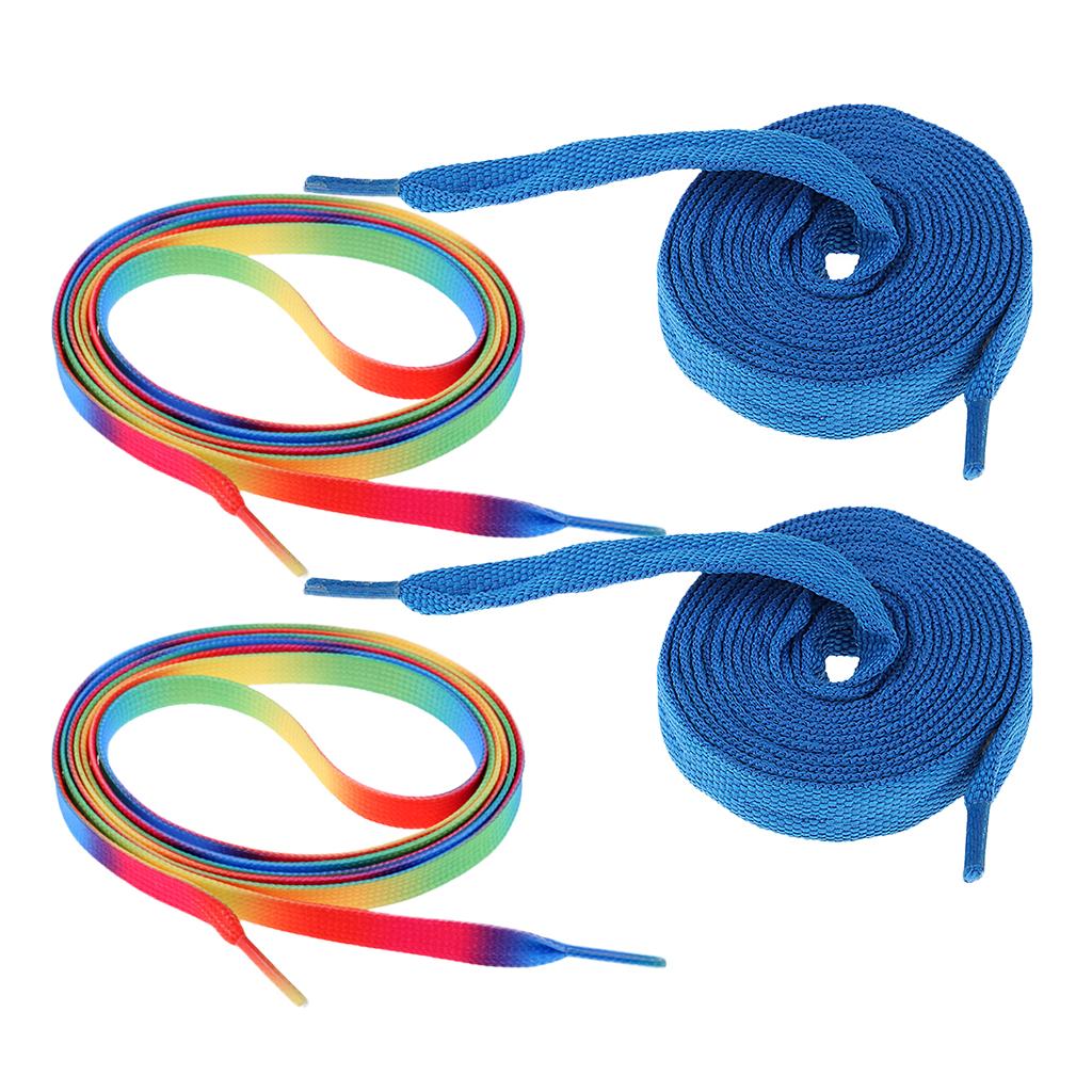 2 Pairs Roller Inline Skate Shoelaces Skates Strings Shoe Laces 180cm Blue