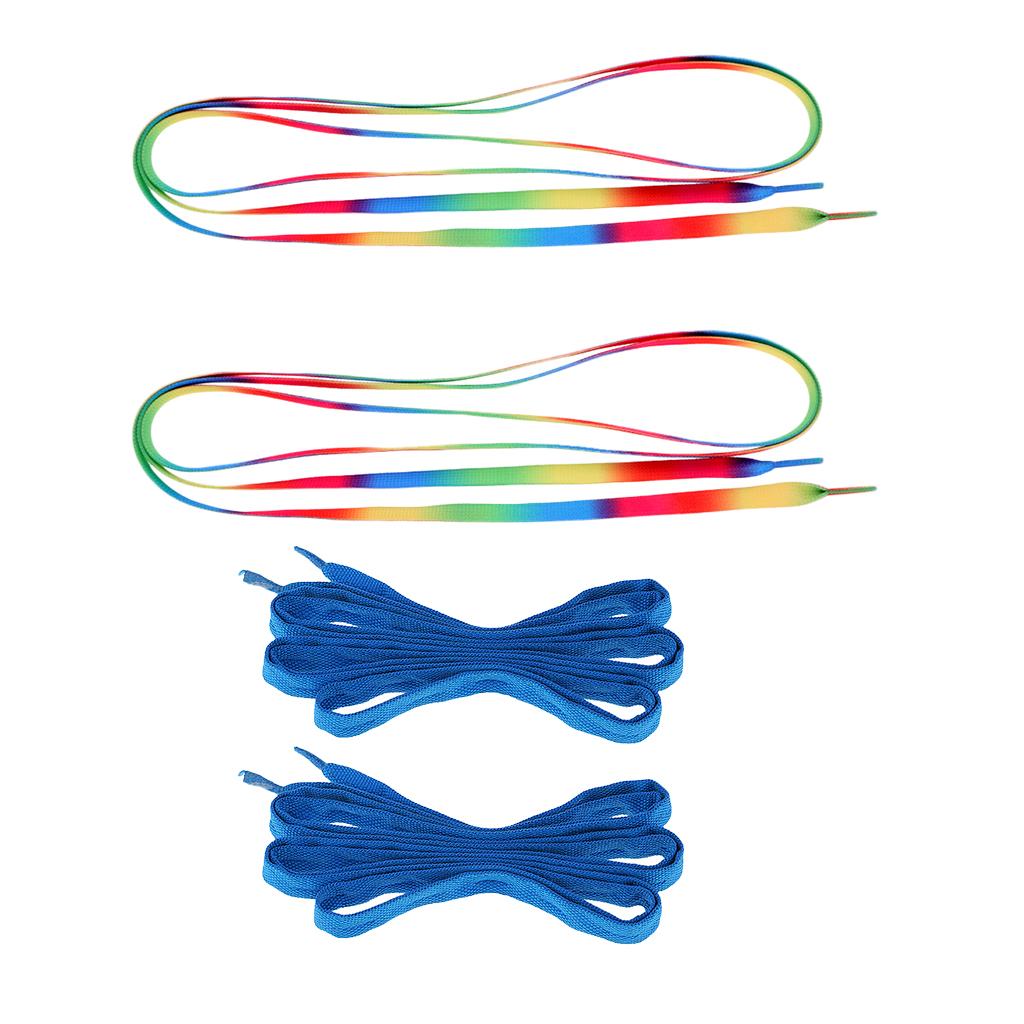 2 Pairs Roller Inline Skate Shoelaces Skates Strings Shoe Laces 180cm Blue