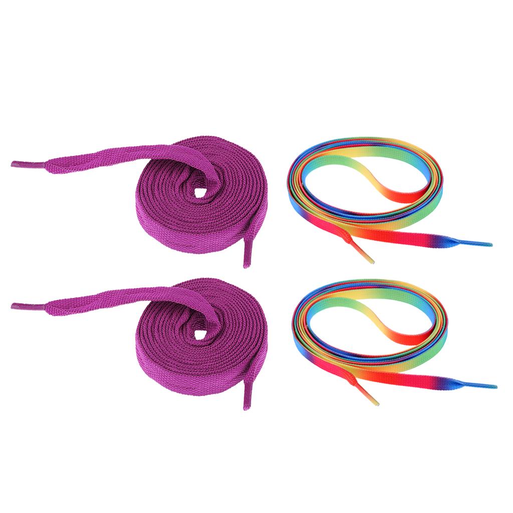 2 Pairs Roller Inline Skate Shoelaces Skates Strings Shoe Laces 180cm Purple