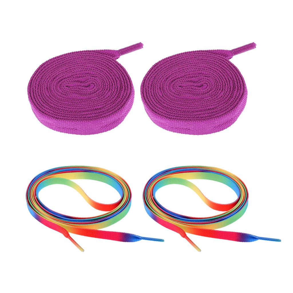2 Pairs Roller Inline Skate Shoelaces Skates Strings Shoe Laces 180cm Purple