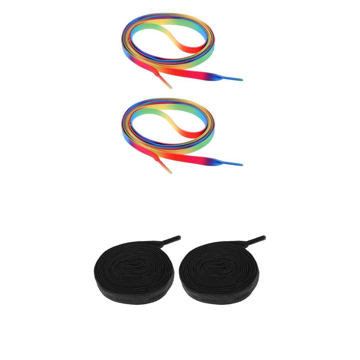 2 Pairs Roller Inline Skate Shoelaces Skates Strings Shoe Laces 180cm Black