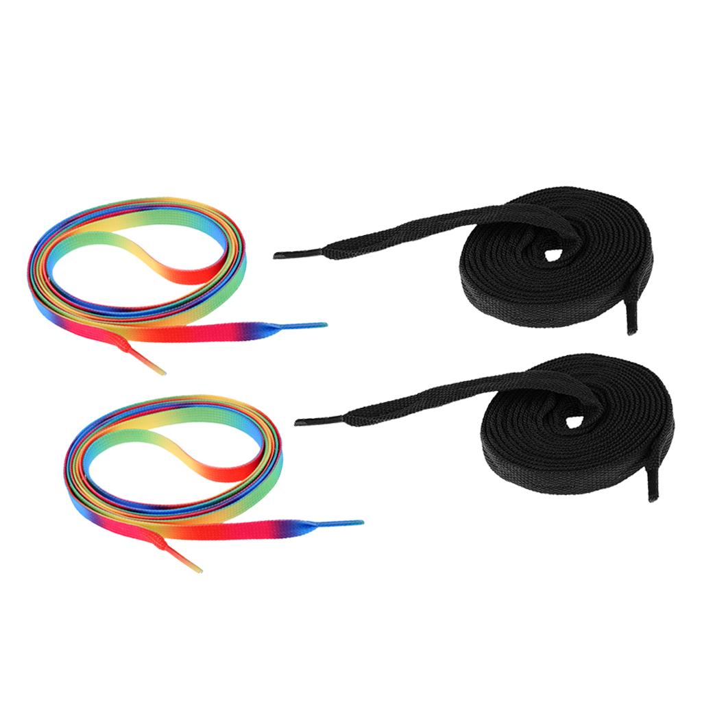 2 Pairs Roller Inline Skate Shoelaces Skates Strings Shoe Laces 180cm Black