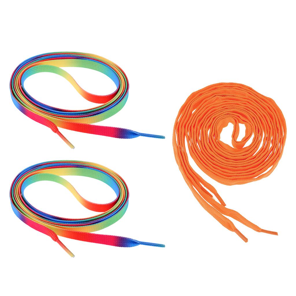 2 Pairs Roller Inline Skate Shoelaces Skates Strings Shoe Laces 180cm Orange